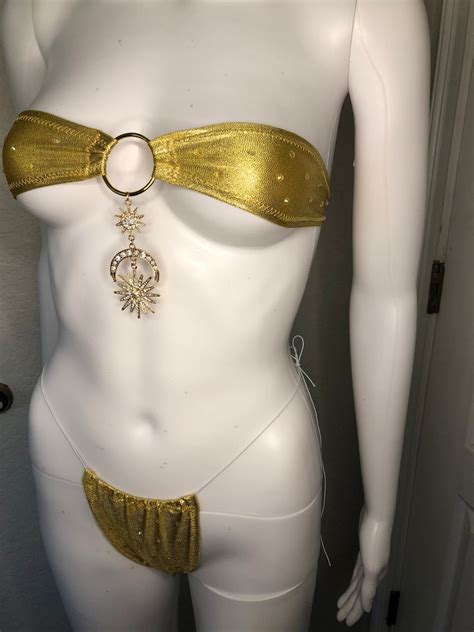 Goddess Micro Bandeau Bikini Stripper Outfit Bandeau Micro Bikini