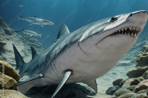Detailed texture of a sharks skin with dermal denticles Stock