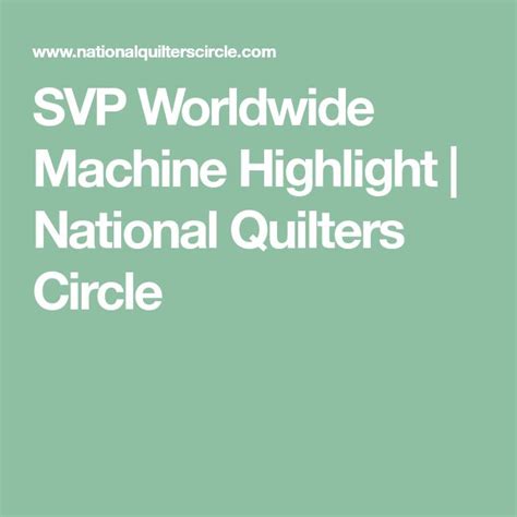 Svp Worldwide Machine Highlight Husqvarna Viking Sewing Machines