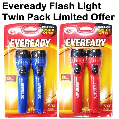 Eveready Flashlight Twinpack Limited Offer Battery Not Included Led Light Flash Light Red Blue