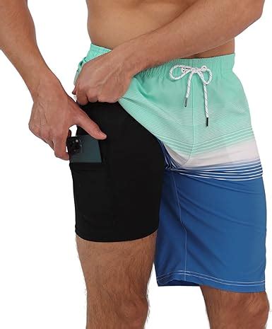 Arcweg Badehose für Herren Badeshorts mit Kompression 2 in 1 Swimming