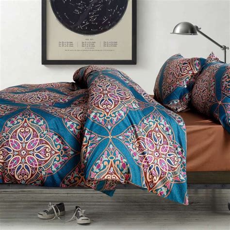 Boho Chic Paisley Scroll Duvet Quilt Cover Bohemian Damask Medallion