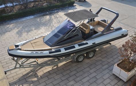 32 Feet RIB Boat 9 6meter Luxury Hypalon Boats With Cabin Striding Water