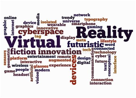 Word Cloud With Virtual Reality Concept Create With Text Only Stock