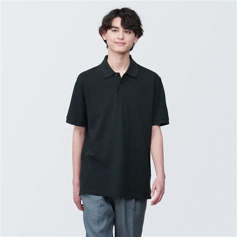 ÁO POLO VẢI PIQUE WASHED NAM XS Đen MUJI