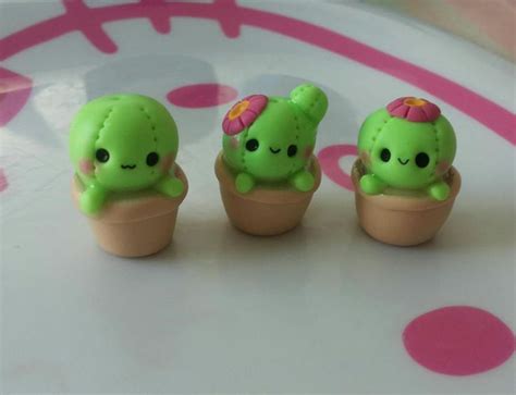 Cute Cacti Clay Crafts Diy Clay Crafts Polymer Clay Crafts