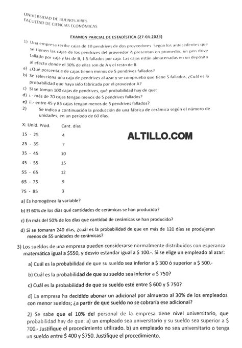 1º Parcial B Estadística Silva 2023 Cs Económicas UBA