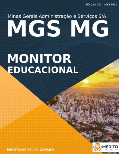 Apostila Monitor Educacional Seletivo Mgs Mg 2021 Mérito Apostilas