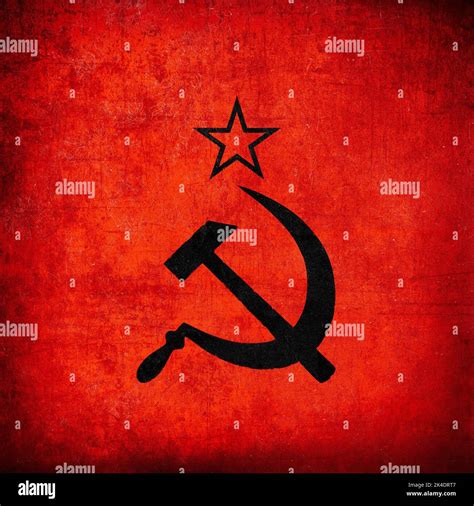 Soviet Union Symbol Star Hammer And Sickle Black On Red Ussr Sign