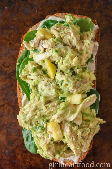 Chicken Avocado Salad Sandwich Girl Heart Food