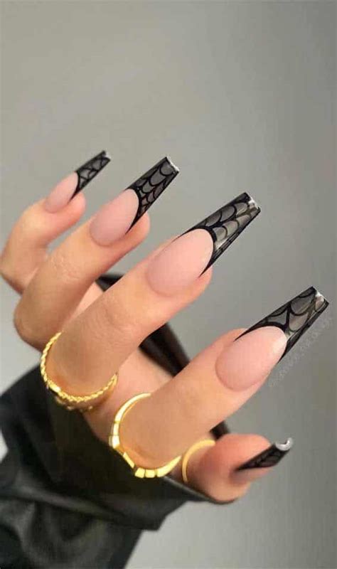 Elegant Black French Tip Coffin Nails To Try In The New York Banner