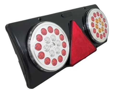 Par Lanterna Carreta Led Traseira Caminh O Voltz Universal Blumaro