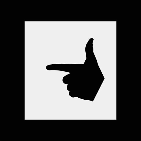 a black and white image of a hand pointing at something 32192646 Vector ...