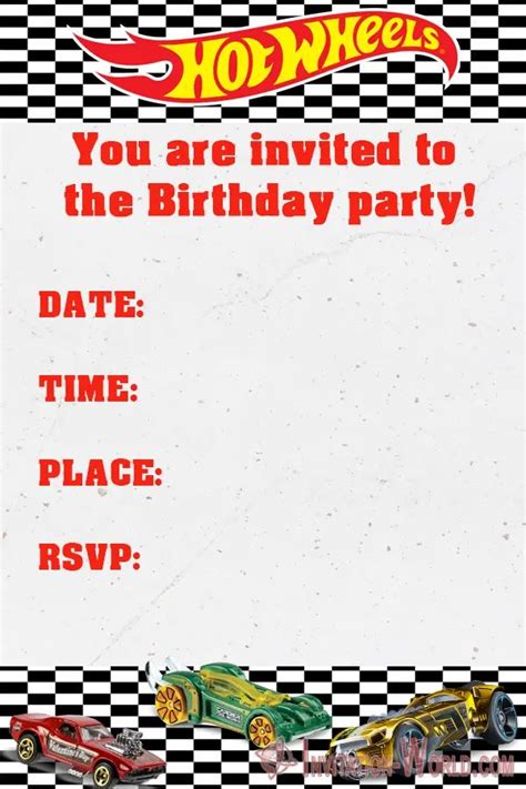 Exclusive Hot Wheels Invitations For A Turbo Charged Birthday Bash Invitation Center Hot