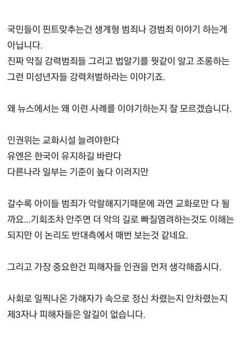 촉법소년 연령하향 반대측 논리 유머움짤이슈 에펨코리아