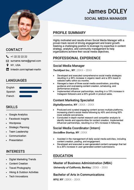 Social Media Manager Resume Example And Guide Free Download