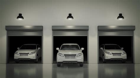 Premium Photo Garage With Opened Roller Door D Rendering