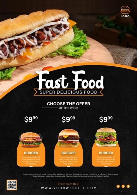 Free Fast Food Poster For Your Restaurant Graphic Shell