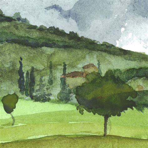 Italian Landscape Castle Montecchio Watercolor Art Print Etsy