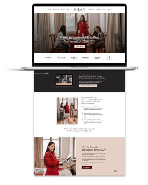 Milan Studio Classica Kajabi Template Shop