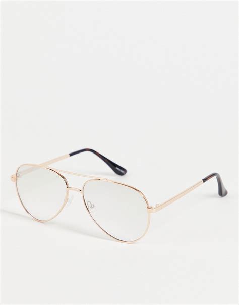 Quay Eyewear Australia Quay Blue Light Aviator Glasses In Rose Gold