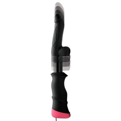 Lovebotz Mega Pounder Hand Held Thrusting Silicone Dildo Black Sex Toys At Adult Empire