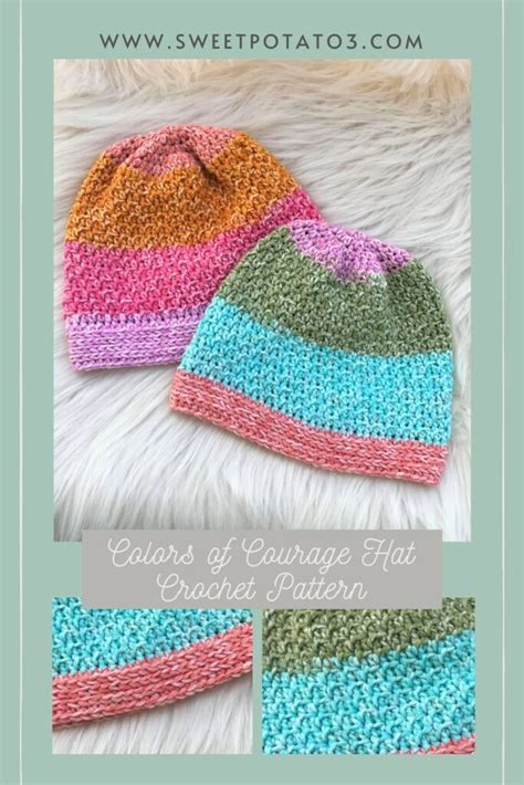 Colors Of Courage Hat Crochet Pattern Sweet Potato 3