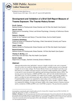 Fillable Online Development And Validation Of A Brief Self Report