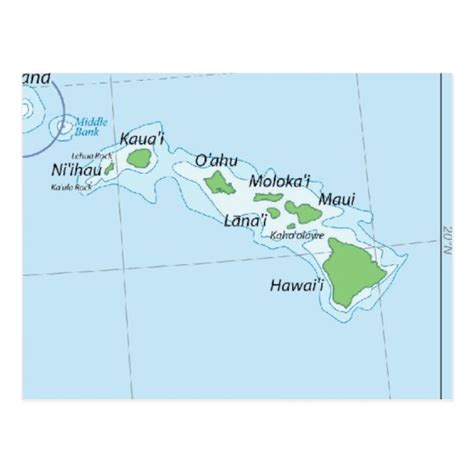 Hawaiian Island Chain Map Postcard | Zazzle.com