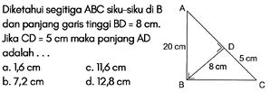 Diketahui Segitiga Abc Siku Siku Di B Dan Panjang Garis