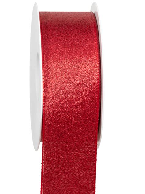 Metallic Glitzer Taftband rot 40 mm breit 25 m Rolle günstig kaufen