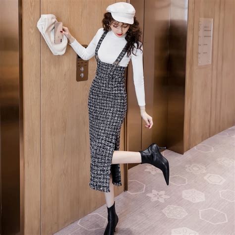 Autumn Woman Sweater Dress Suit Female Casual Knitted 2pcs Set High