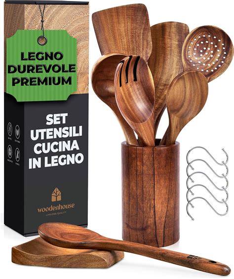 Set Mestoli In Legno Cucchiaio Legno Utensili Cucina In Legno Per