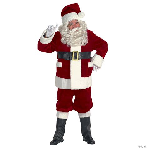 Burgundy Deluxe Santa Suit with Outside Pockets | Halloween Express