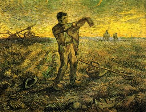 Evening The End Of The Day After Millet 1889 Vincent Van Gogh