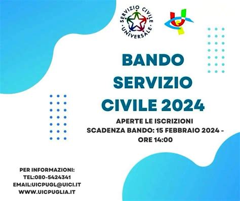 Nuovo Bando Servizio Civile Universale Unione Italiana Ciechi E