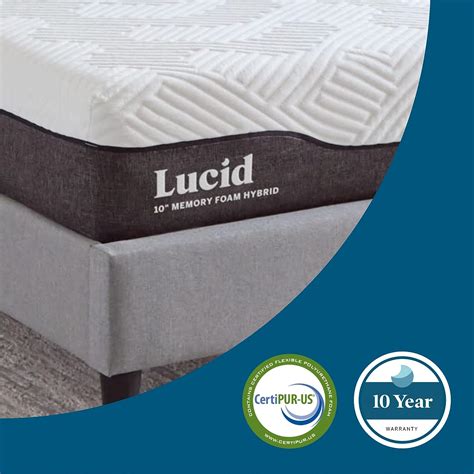 Lucid 10 Inch King Hybrid Mattress Bamboo Charcoal And Aloe Vera