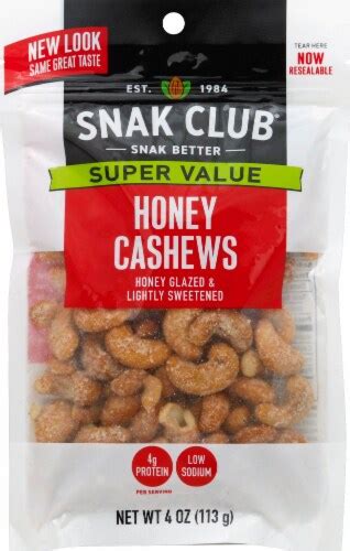 Snak Club® Honey Cashews 4 Oz Kroger