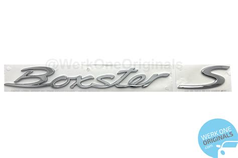 Porsche Official Boxster S Rear Badge Decal In Chrome Silver For Box