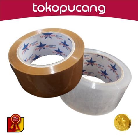 Jual Lakban OPP 45mm 90 Yard Merek Seven Star Bening Coklat Sevenstar 2