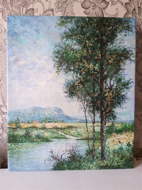 TABLEAU ANCIEN HUILE Sur Toile Impressionniste Paysage EUR 40 00