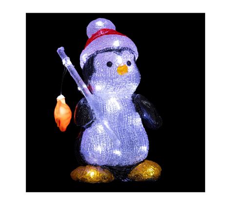 D Co Lumineuse Pingouin P Cheur Led Blanc Froid H Cm Guirlande