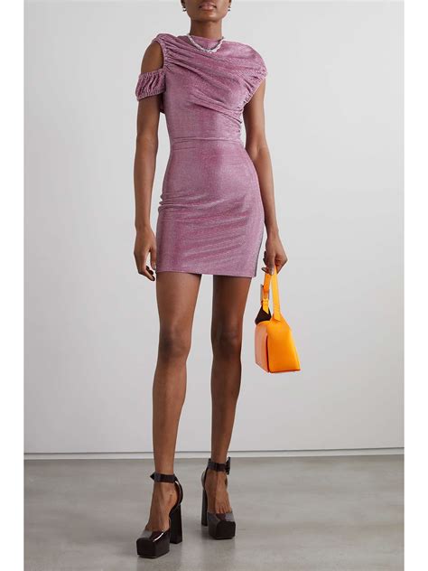 Christopher Kane Bubblegum Cutout Crystal Embellished Velvet Mini Dress