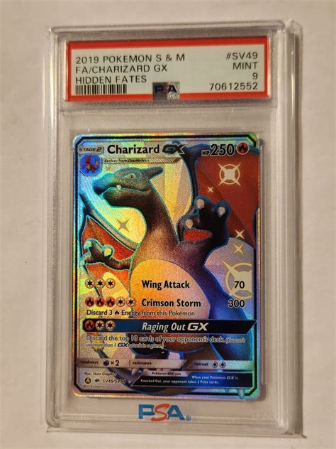 Pokemon Charizard Gx Hidden Fates Sun Moon Sv Full Art Rare Psa