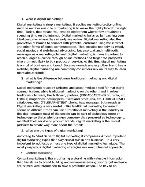 Digital Mktg notes - What is digital marketing? Digital marketing is