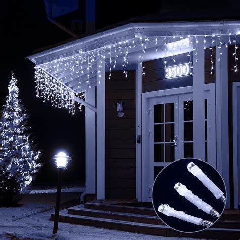 Icicle Lights Outdoor Led M Ft Icicle Outdoor Christmas Lights