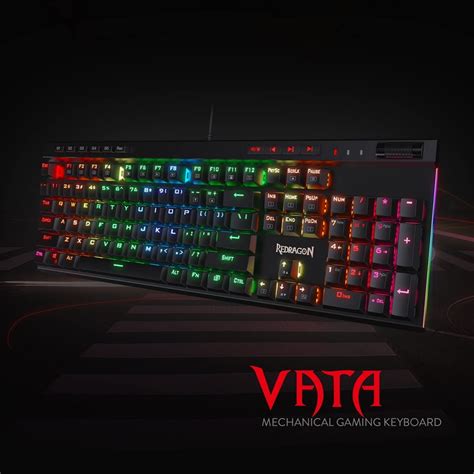 Teclado Gamer Optico Mecanico Redragon Vata Pro K Rgb Rgb Negro