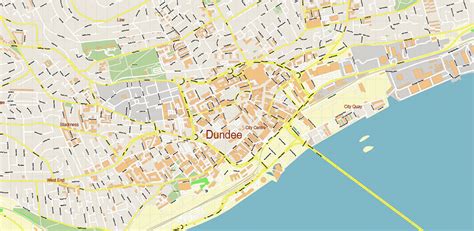 Dundee UK Map Vector City Plan High Detailed Street Map editable Adobe ...