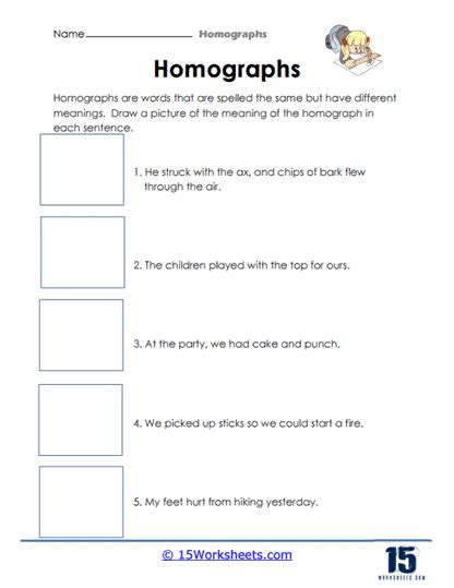 Homographs Worksheets - 15 Worksheets.com