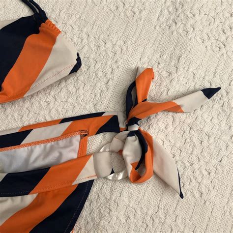 Victoria S Secret Striped Bikini Set Top Size Depop